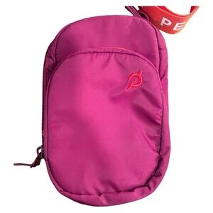 Peloton Fanny Pack Chest Belt Crossbody Bag Zip Closure Orange Red